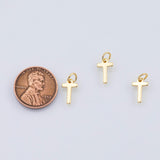 18K Gold PVD Plain Cross charm - Tarnish Resistant