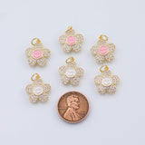 18K Gold PVD Flower Smile Face charm - Tarnish Resistant