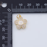 18K Gold pvd Daisy flower charms pink white enamel 15mm smile face charm pendant charms - Tarnish Resistant