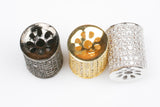 Barrel Cubic Zirconia Rhinestone Pave 3 colors