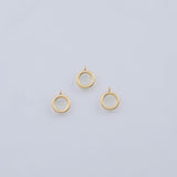 18K Gold PVD Circle charm plain ring charm 10mm charm 6x15mm 22k charms pendant charms - Tarnish Resistant