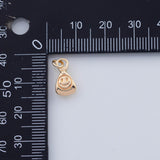 18K Gold PVD 22k Dainty Smiley Face Freem Trianble Charm 7x13mm Pendant Charms - Tarnish Resistant
