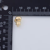 18K Gold PVD 22k 3d boxing gloves 9x18mm mma fighting pendant charms - Tarnish Resistant