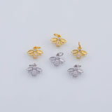 18K Gold PVD Honey bee charm 12x9mm 22k pendant charms - Tarnish Resistant