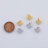 18K Gold PVD Honey bee charm 12x9mm 22k pendant charms - Tarnish Resistant