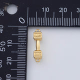 18K Gold PVD dumbbell charm 5x20mm dumbbells dumb bell workout exercise weightlifting super strong charms - Tarnish Resistant