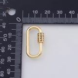 18K Gold PVD LOVE Carabiner Screw Clasp 14x26mm 22k Pendant Charms - Tarnish Resistant