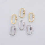 18K Gold PVD LOVE Carabiner Screw Clasp 14x26mm 22k Pendant Charms - Tarnish Resistant