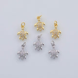 18K Gold PVD Sea Turtle Charm 10x14mm Pendant Charms 22K - Tarnish Resistant