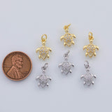 18K Gold PVD Sea Turtle Charm 10x14mm Pendant Charms 22K - Tarnish Resistant