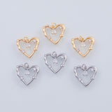 18K Gold PVD 22k heart charm 16x15mm pendant charms - Tarnish Resistant