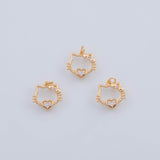 18K Gold PVD 22k girl cat charm kitty kitten 13x13mm pendant charms - Tarnish Resistant