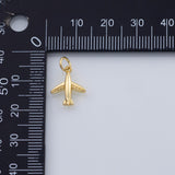 18K Gold PVD Airplane charm 11x14mm 22k charms pendant charms - Tarnish Resistant