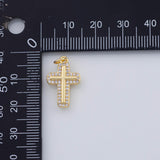 18K Gold PVD Cross Charm 12x19mm 22k Pendant Charms - Tarnish Resistant