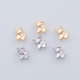 18K Gold PVD 22k 3D Origami Elephant Charm Pendant Charms - Tarnish Resistant