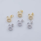 18K Gold PVD Rabbit charm bunny 10x14mm 22k charms pendant charms - Tarnish Resistant