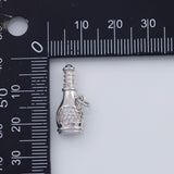 18K Gold PVD champagne bottle wine bottle 8x21mm charm drop charm pendant, e350 - Tarnish Resistant
