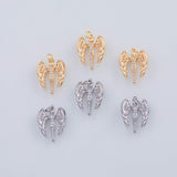 18K Gold PVD 22k Angel Charm Angel Wings 13x17mm Pendant Charms - Tarnish Resistant