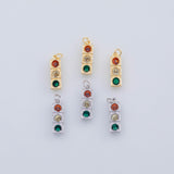 18K Gold PVD 22k stop light charm 5x17mm green yellow red pendant charms - Tarnish Resistant