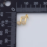 18K Gold PVD Music note charm 8x14mm 22k charms pendant charms - Tarnish Resistant