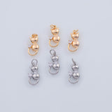 18K Gold PVD 22k cat charm kitty kitten 8x16mm pendant charms - Tarnish Resistant