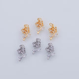 18K Gold PVD 22k Flower Flowering Plant 17x9mm Pendant Charms - Tarnish Resistant
