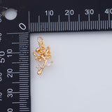 18K Gold PVD 22k Flower Flowering Plant 17x9mm Pendant Charms - Tarnish Resistant