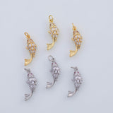18K Gold PVD Fish gold fish koi 8x23mm 22k charms pendant charms - Tarnish Resistant