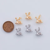 18K Gold PVD 22k Snail Charm 11x14mm Snails Pendant Charms - Tarnish Resistant