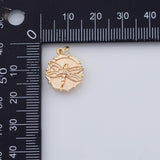 18K Gold PVD 22k Dragonfly Charm 16x14mm Damselfly Pendant Charms - Tarnish Resistant