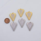 18K Gold PVD Heart pendant charm 24x31mm 22k pendant charms - Tarnish Resistant