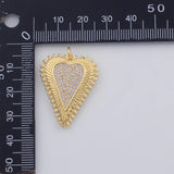 18K Gold PVD Heart pendant charm 24x31mm 22k pendant charms - Tarnish Resistant