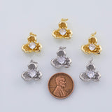 18K Gold PVD 3D Flower Charm 15mm 22k Pendant Charms - Tarnish Resistant