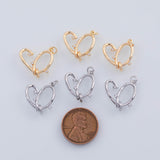 18K Gold PVD 22k heart charm 18x16mm pendant charms - Tarnish Resistant