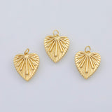 18K Gold PVD Sun Burst Heart charm - Tarnish Resistant
