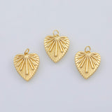 18K Gold PVD Sun Burst Heart charm - Tarnish Resistant