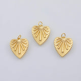 18K Gold PVD Sun Burst Heart charm - Tarnish Resistant