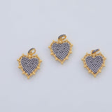 18K Gold PVD Black Heart charm - Tarnish Resistant