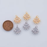 18K Gold PVD Evil eye sun burst lashes charm - Tarnish Resistant