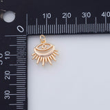 18K Gold PVD Evil eye sun burst lashes charm - Tarnish Resistant
