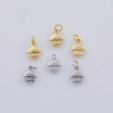 18K Gold PVD Cup Cake charm - Tarnish Resistant