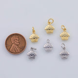 18K Gold PVD Cup Cake charm - Tarnish Resistant