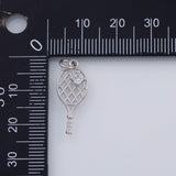 18K Gold PVD Tennis Racket charm - Tarnish Resistant