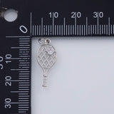 18K Gold PVD Tennis Racket charm - Tarnish Resistant