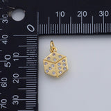 18K Gold PVD Dice charm - Tarnish Resistant