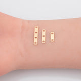 Gold Filled Detangler Minimalist Style Band Three Hole Spacer Permanent jewelry bracelets necklaces - Connectors GF Sterling Made in the USA