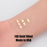 Gold Filled Detangler Minimalist Style Band Three Hole Spacer Permanent jewelry bracelets necklaces - Connectors GF Sterling Made in the USA