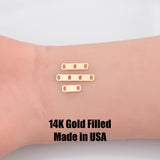 Gold Filled Detangler Minimalist Style Band Three Hole Spacer Permanent jewelry bracelets necklaces - Connectors GF Sterling Made in the USA