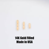 Gold Filled Detangler Minimalist Style Band Three Hole Spacer Permanent jewelry bracelets necklaces - Connectors GF Sterling Made in the USA