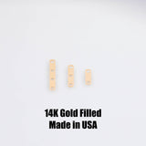 Gold Filled Detangler Minimalist Style Band Three Hole Spacer Permanent jewelry bracelets necklaces - Connectors GF Sterling Made in the USA